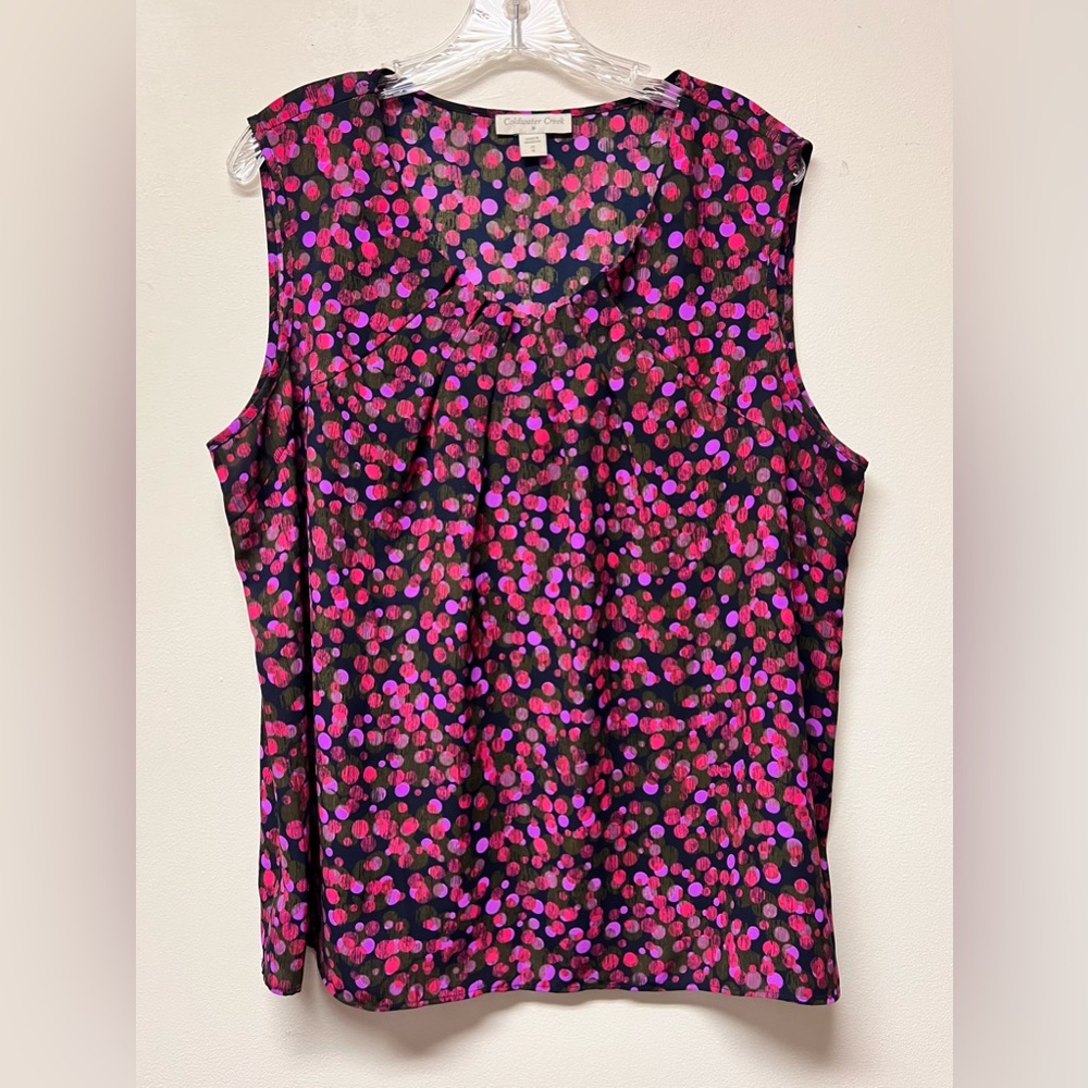 Coldwater Creek Dressy Sleeveless Blouse Pleated Business Top Women’s 1X